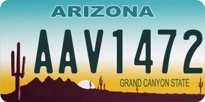 AZ license plate AAV1472