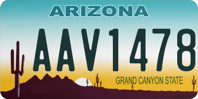 AZ license plate AAV1478
