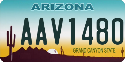 AZ license plate AAV1480