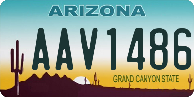 AZ license plate AAV1486