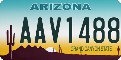 AZ license plate AAV1488