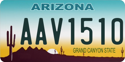 AZ license plate AAV1510