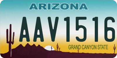 AZ license plate AAV1516