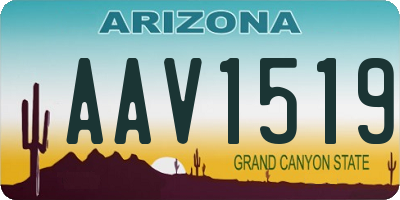 AZ license plate AAV1519