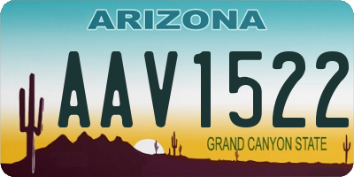 AZ license plate AAV1522
