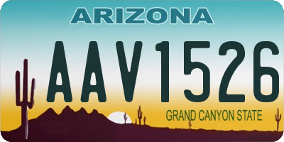 AZ license plate AAV1526