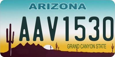 AZ license plate AAV1530