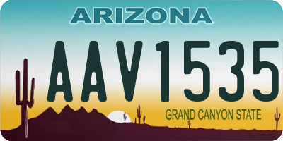 AZ license plate AAV1535