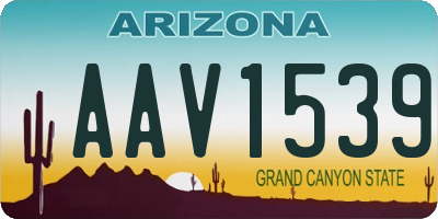 AZ license plate AAV1539