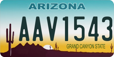 AZ license plate AAV1543