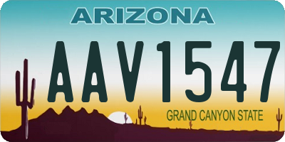 AZ license plate AAV1547
