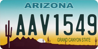 AZ license plate AAV1549