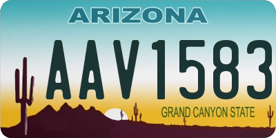 AZ license plate AAV1583