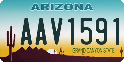 AZ license plate AAV1591