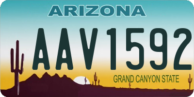 AZ license plate AAV1592
