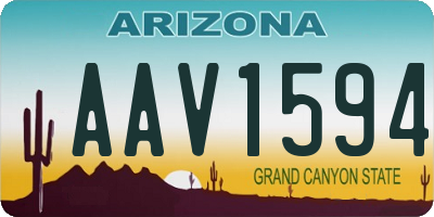 AZ license plate AAV1594
