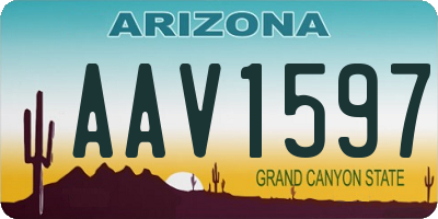 AZ license plate AAV1597