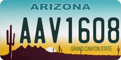 AZ license plate AAV1608