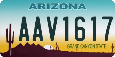 AZ license plate AAV1617
