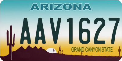 AZ license plate AAV1627