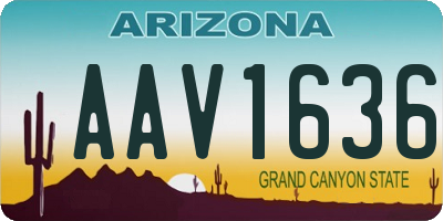 AZ license plate AAV1636