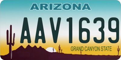 AZ license plate AAV1639