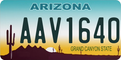 AZ license plate AAV1640