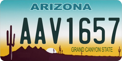 AZ license plate AAV1657
