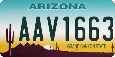 AZ license plate AAV1663