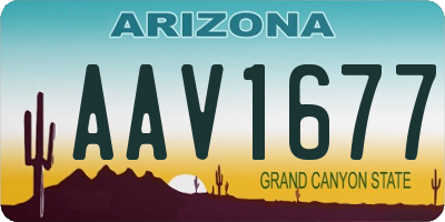 AZ license plate AAV1677