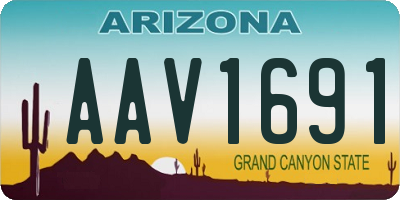 AZ license plate AAV1691