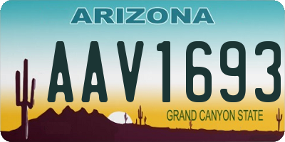 AZ license plate AAV1693