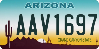 AZ license plate AAV1697