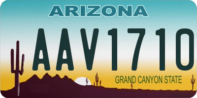 AZ license plate AAV1710