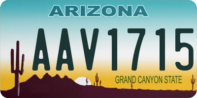 AZ license plate AAV1715