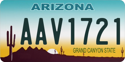 AZ license plate AAV1721
