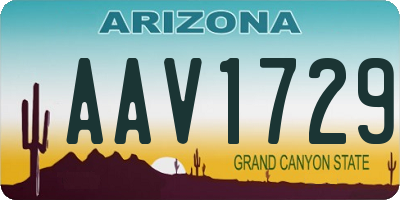 AZ license plate AAV1729