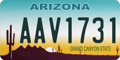 AZ license plate AAV1731