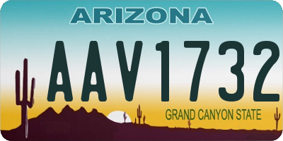 AZ license plate AAV1732