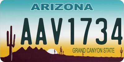 AZ license plate AAV1734