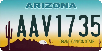AZ license plate AAV1735