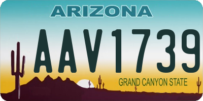 AZ license plate AAV1739