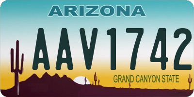 AZ license plate AAV1742