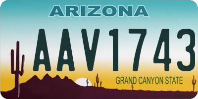 AZ license plate AAV1743