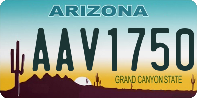 AZ license plate AAV1750