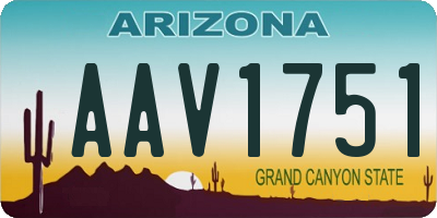 AZ license plate AAV1751