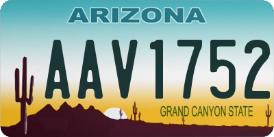 AZ license plate AAV1752