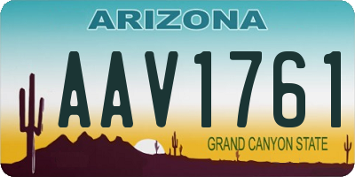 AZ license plate AAV1761