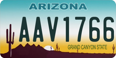 AZ license plate AAV1766