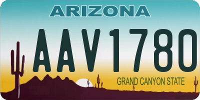 AZ license plate AAV1780